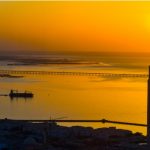 منظرعام لجون الكویت ویبدو جسر الشیخ جابر ( كونا)