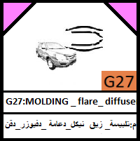 G27-MOLDING _ flare_ diffuser_ DEFLECTOR_مجموعة تلبيسة_ زيق _ نيكل_دعامة_ديكور_دفيوزر_دقن
